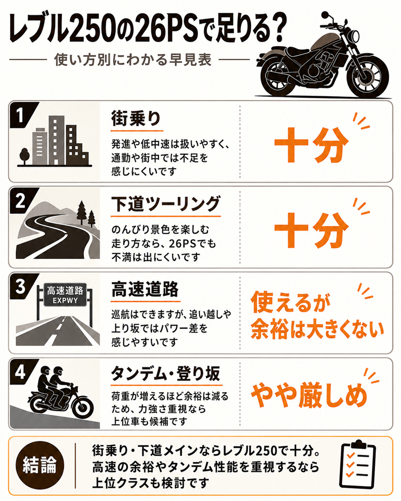 レブル 馬力