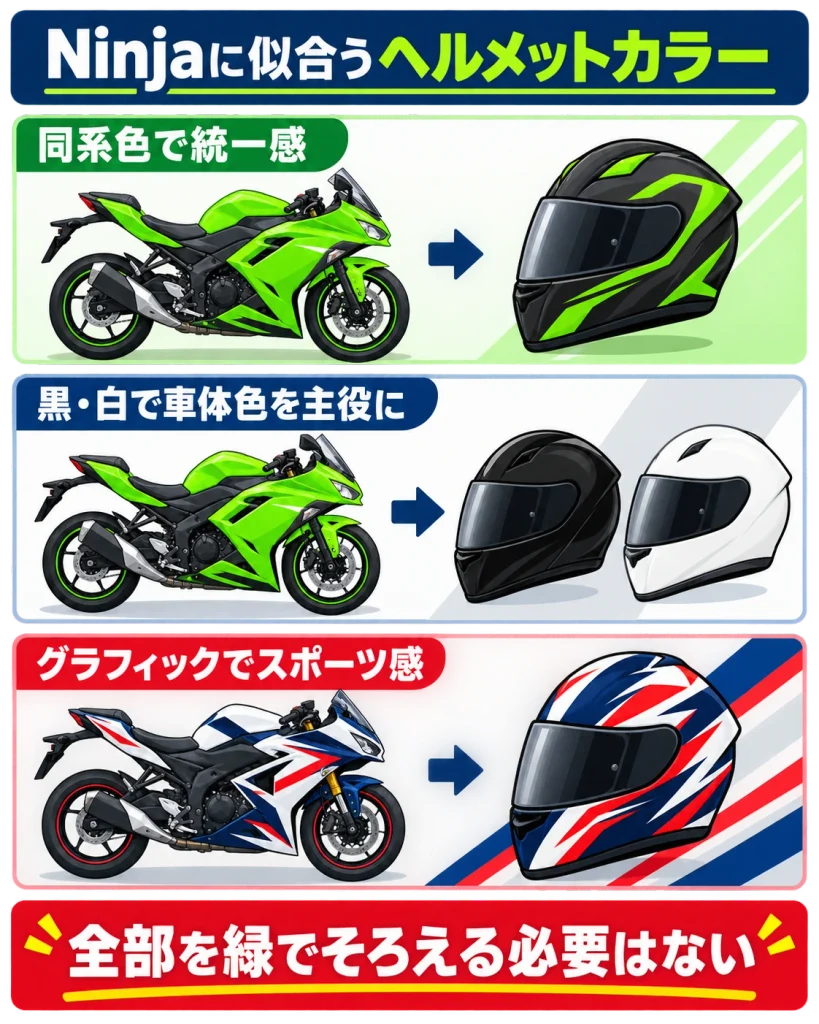 Ninjaに似合うヘルメットカラー
